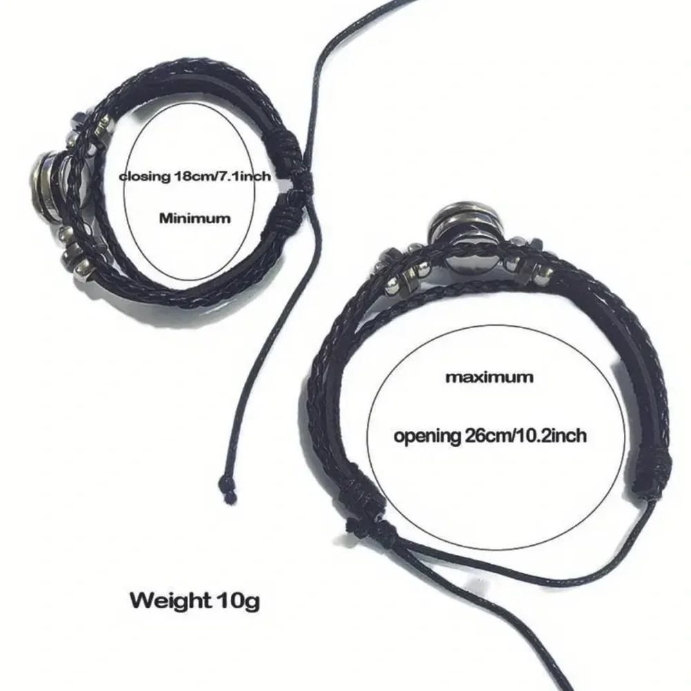 Black and Silver Virgo Zodiac Bracelet.